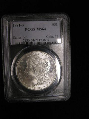 Appraisal: -S Morgan Silver Dollar gem uncirculated certified graded MS- by