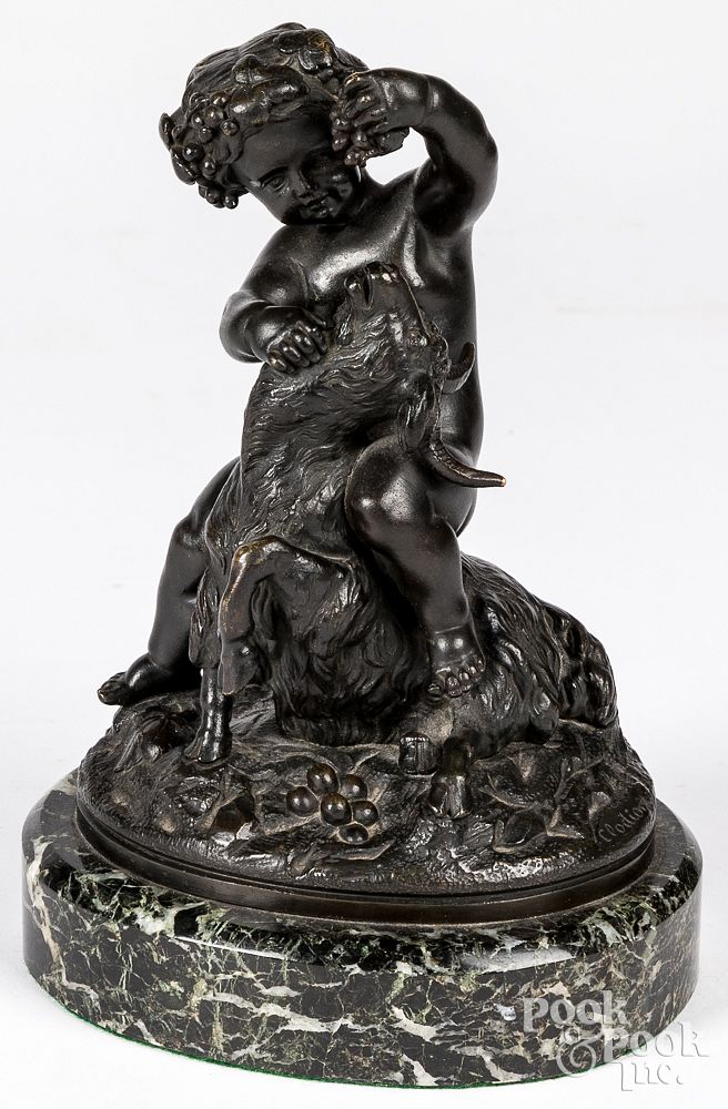 Appraisal: Bronze and marble sculpture After Michel Claude Clodion French -