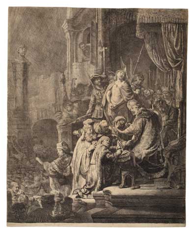 Appraisal: REMBRANDT VAN RIJN Christ before Pilate Large Plate Etching engraving