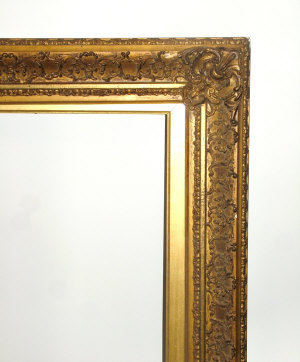 Appraisal: A Regence Style Gilded Composition Frame with plain sight edge