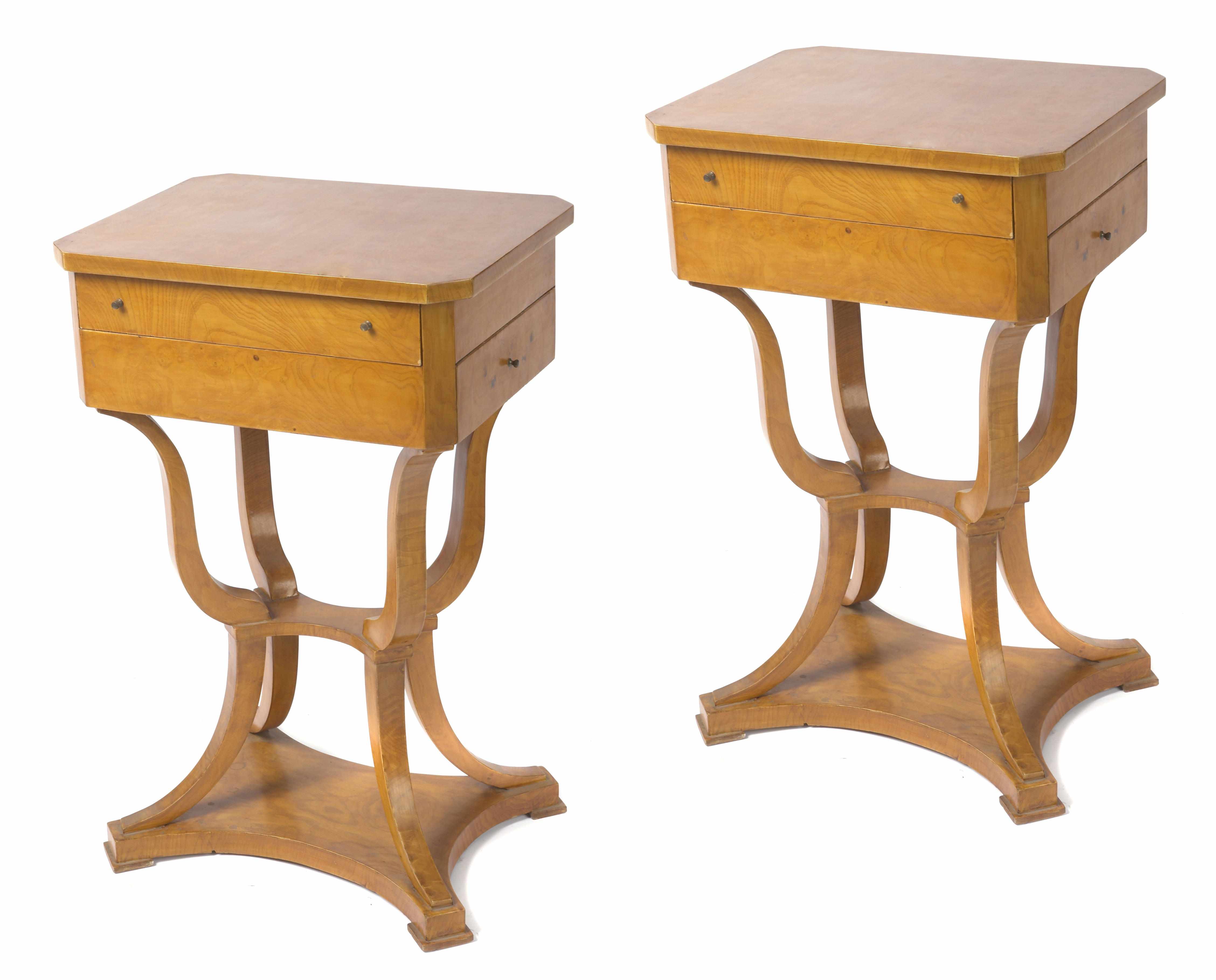 Appraisal: A pair of Biedermeier style night tables height in width