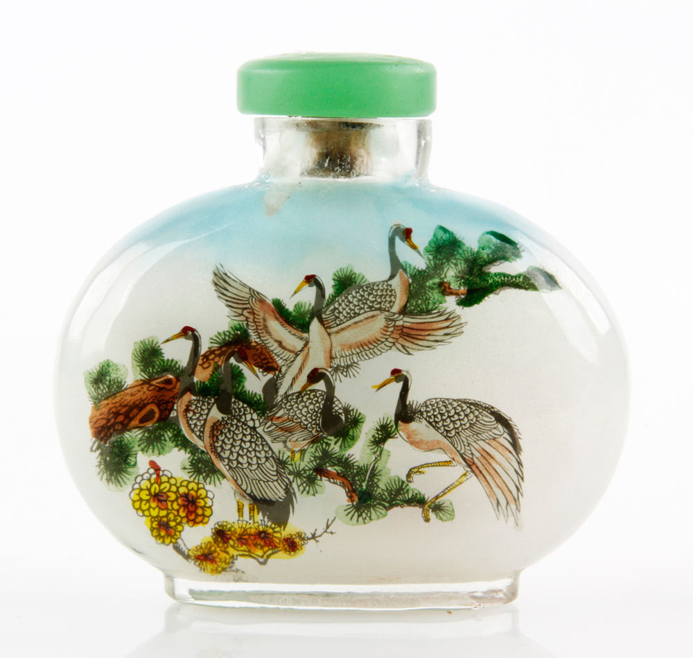 Appraisal: - Large Glass Snuff Bottle Large glass snuff bottle