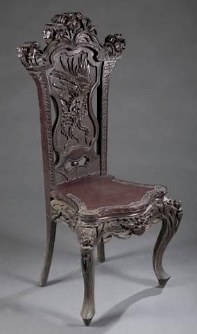 Appraisal: Asian export style side chair c An Asian export style