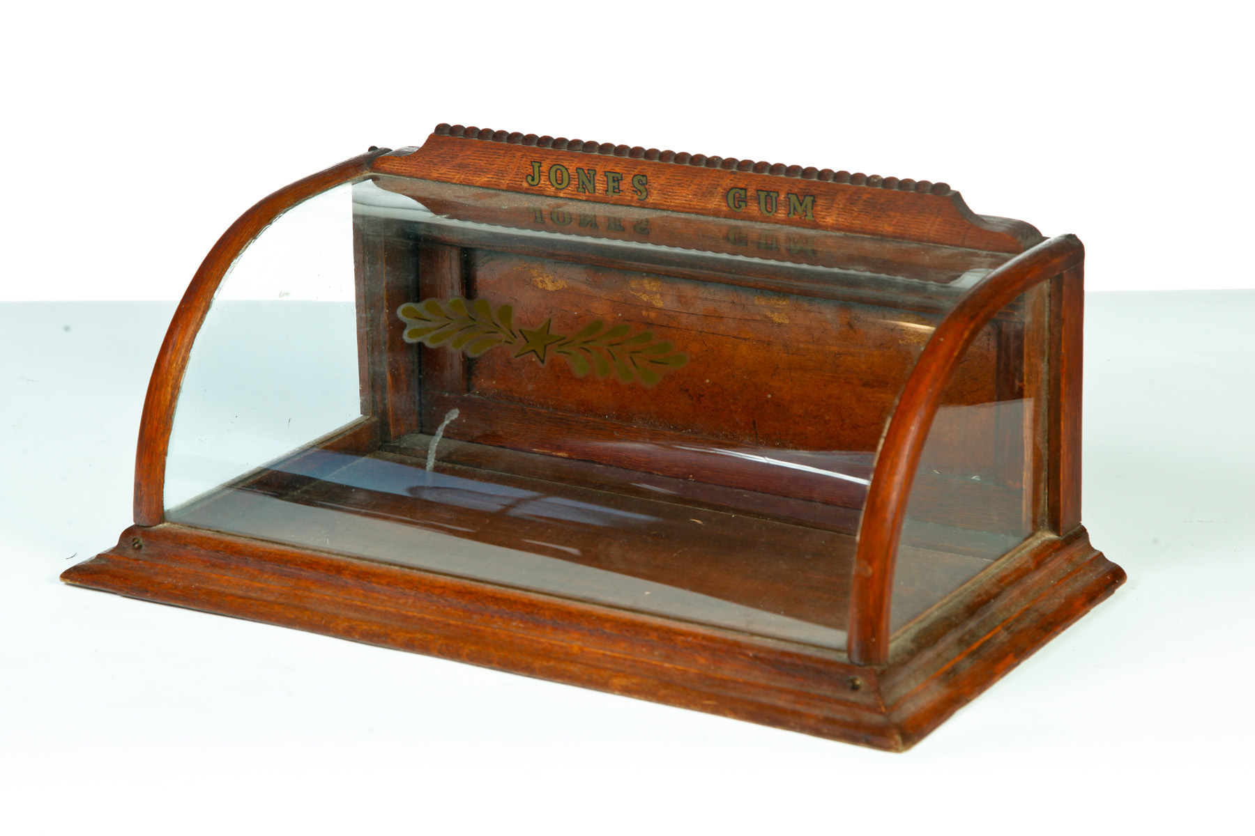 Appraisal: GENERAL STORE COUNTER-TOP DISPLAY CASE American ca oak Curved glass