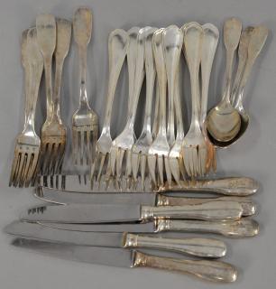 Appraisal: Christofle partial silverplate flatware set Christofle partial silverplate flatware set