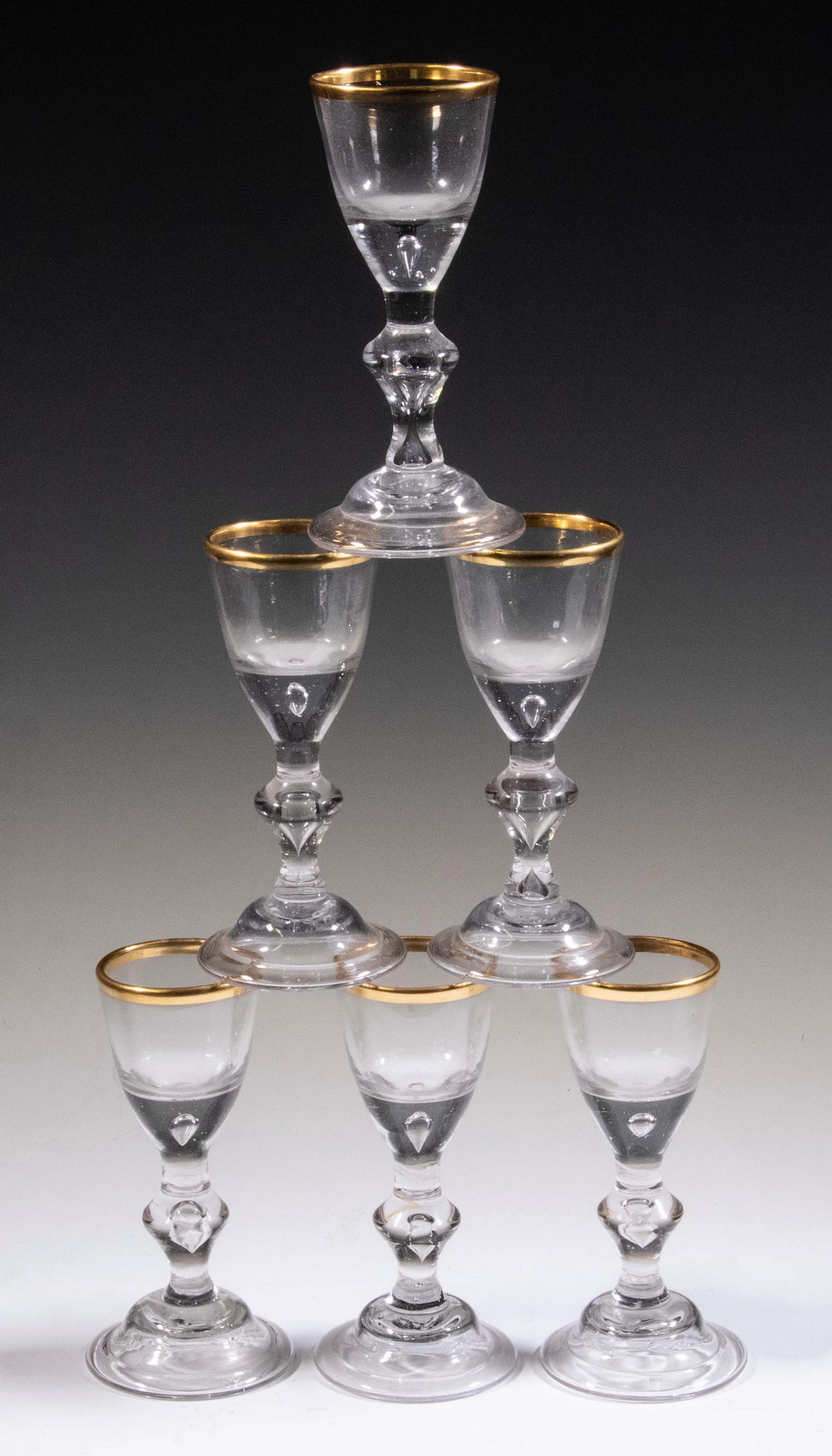 Appraisal: TH C GERMAN LAUENSTEIN WINE GLASSES Set of Free Blown