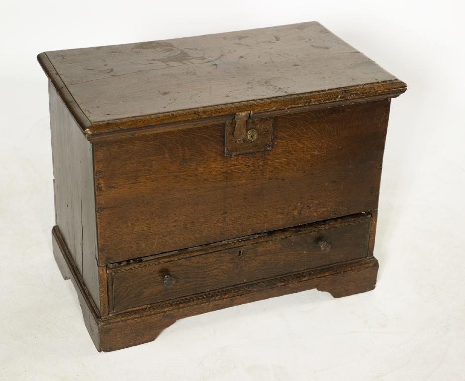 Appraisal: th CENTURY OAK BIBLE BOX ON STAND with moulded rectangular