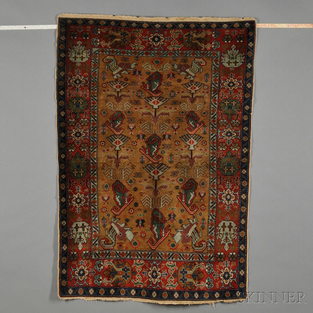 Appraisal: Caucasian Rug second quarter th century slight crease ft in