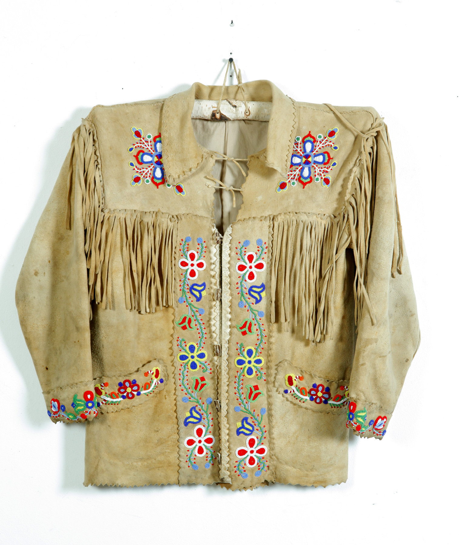 Appraisal: AMERICAN WILD WEST SHOW BEADED LEATHER JACKET Early th century