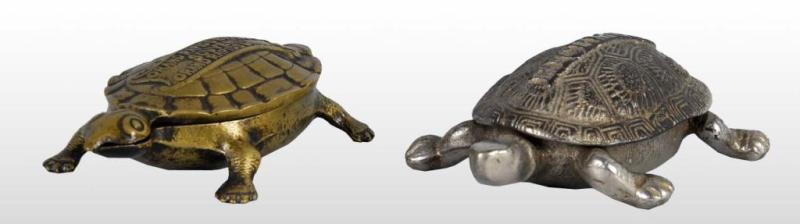 Appraisal: Lot of Figural Turtle Match Vesta Holders Description Both with