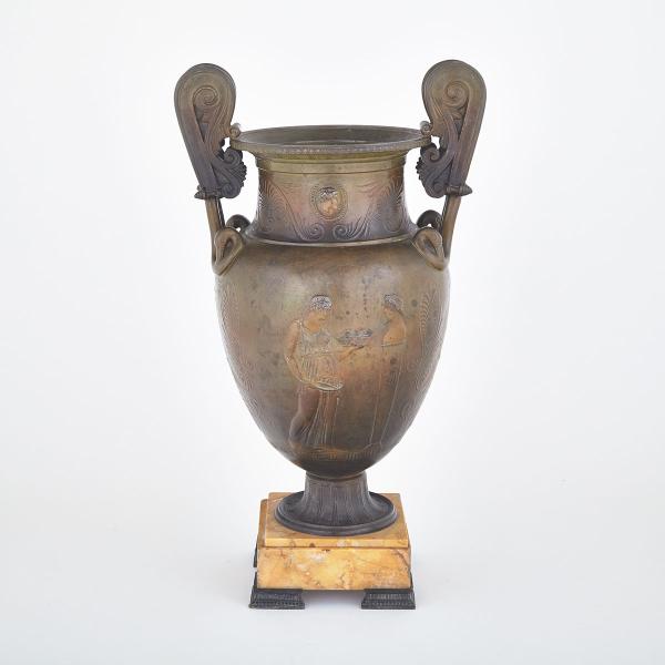 Appraisal: Italian Grand Tour Bronze Patinated Metal Amphora After the Antique