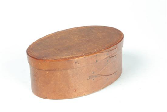 Appraisal: EARLY DATED SHAKER BOX American ca Bentwood oval box with