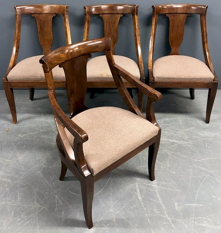 Appraisal: Set of Four Italian Gondola Chairs Set of four mahogany