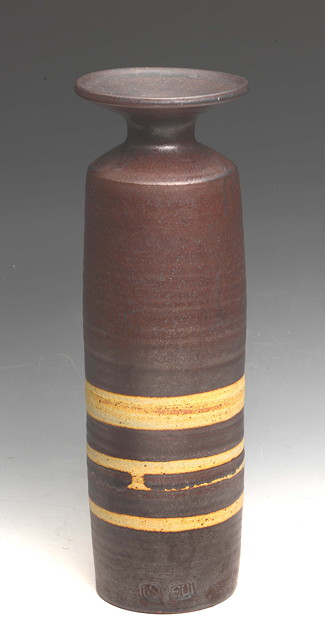 Appraisal: Ewart Uncles British - Vase stoneware with banded decorationimpressed potter's