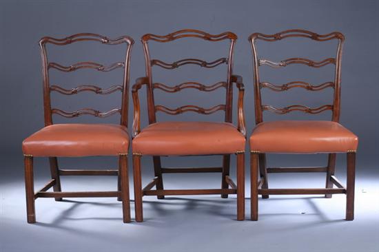 Appraisal: SET EIGHT CHIPPENDALE STYLE MAHOGANY DINING CHAIRS early th century