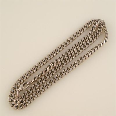 Appraisal: A ct gold flat curb link necklace cm long g