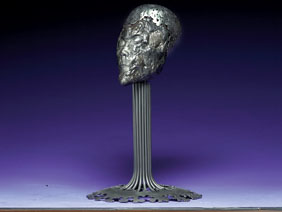 Appraisal: METEORITE SCULPTURE THE ALIEN Iron coarse octahedrite By Victor M