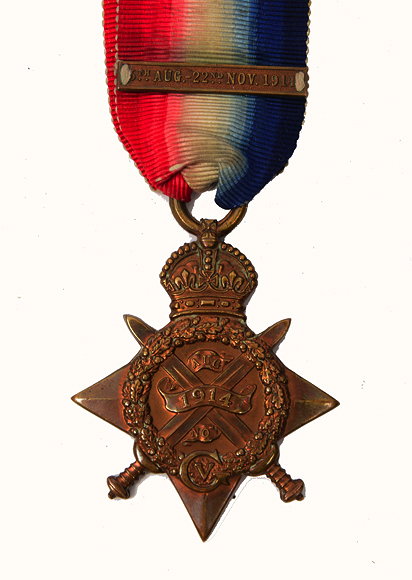 Appraisal: A WORLD WAR I MONS STAR awarded to Private H