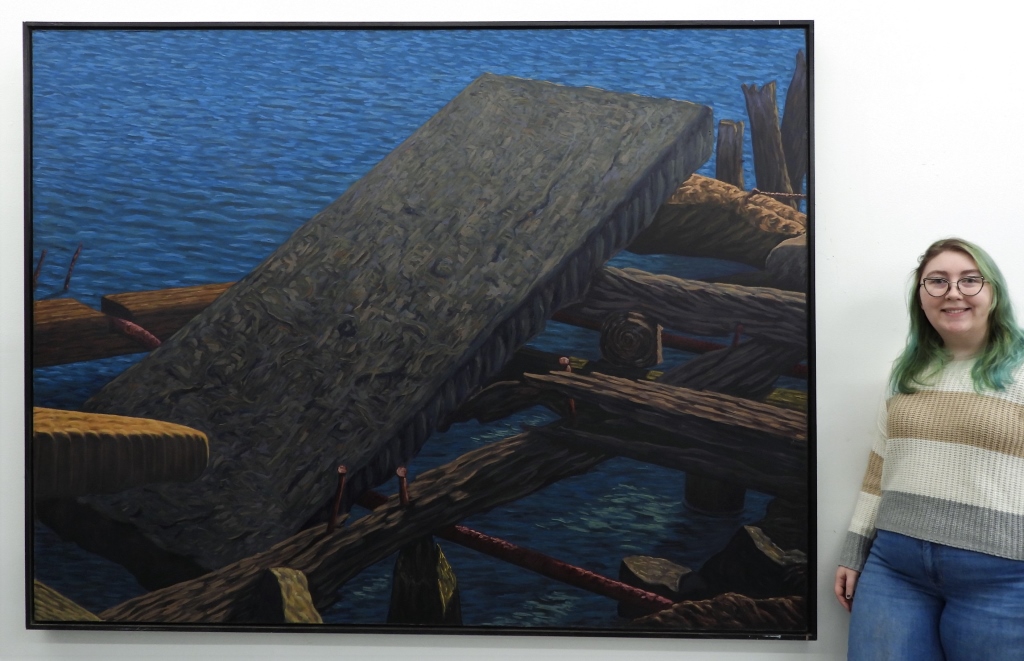 Appraisal: JOHN F CHAMBERS SUNKEN PIER PAINTING United States th CenturyImpressionist