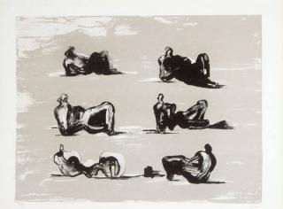 Appraisal: ORIGINAL HENRY MOORE SIGNED LITHO HENRY MOORE British - Six