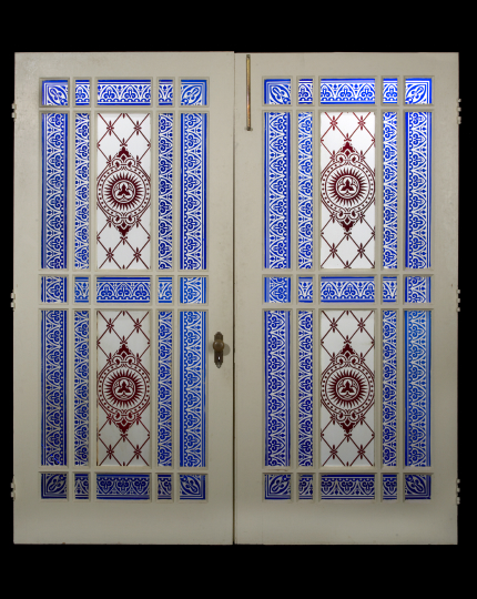 Appraisal: Pair of American Overlay Glass French Doors fourth quarter th