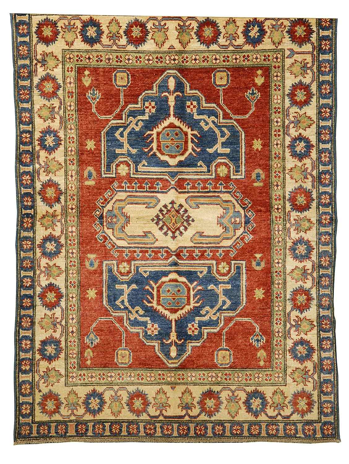 Appraisal: ORIENTAL RUG KAZAK DESIGN ' x ' '' Traditional composition