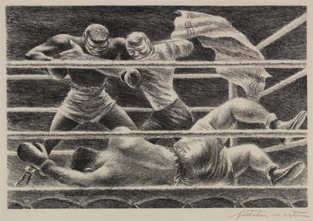 Appraisal: FLETCHER MARTIN Two lithographs Knock Out circa x mm x