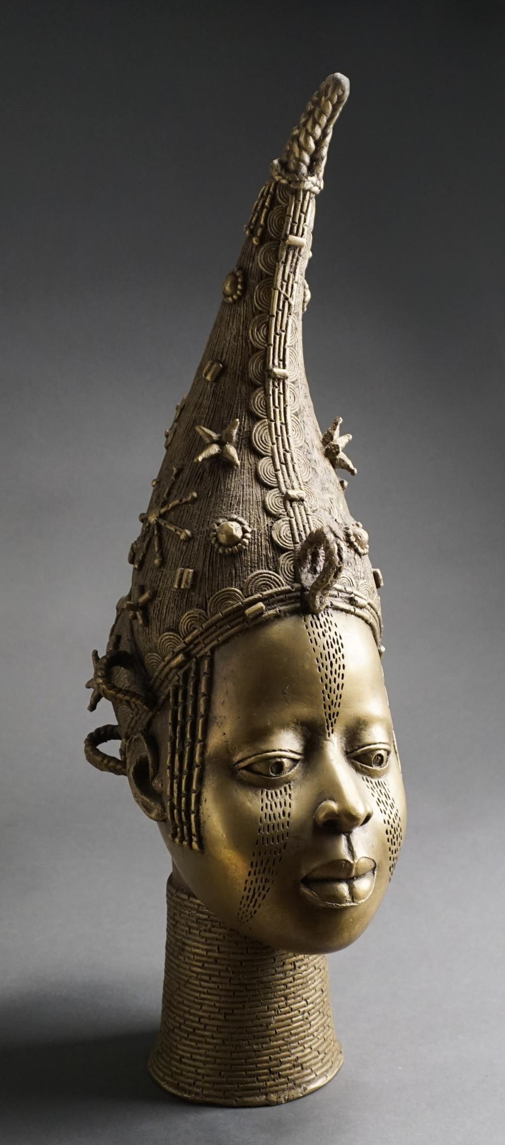 Appraisal: African School Bust of a Female Figure bronze Height approximately