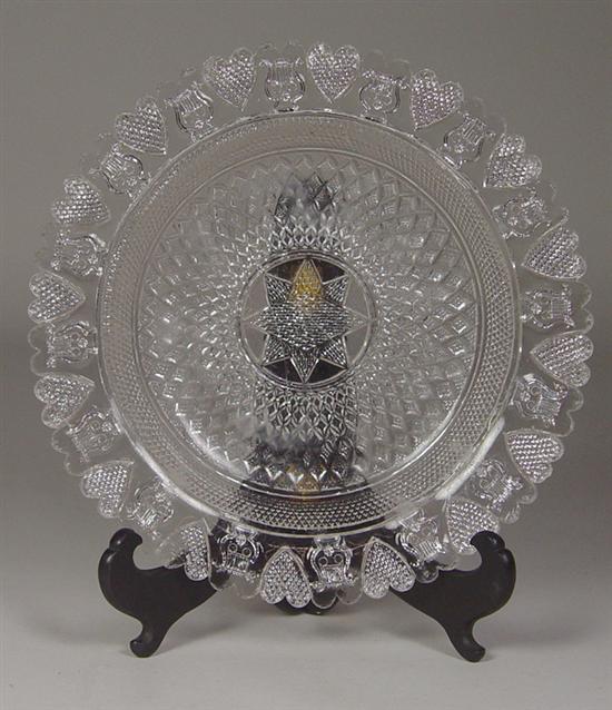 Appraisal: Flint Glass Plate Circa Probably New England or Sandwich glass