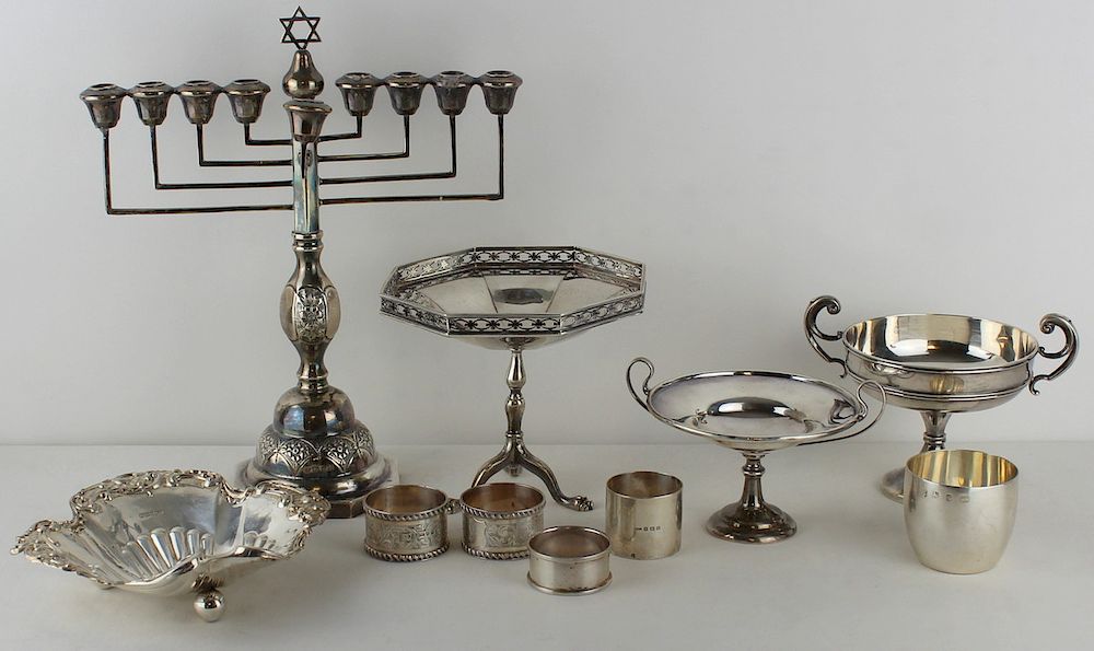 Appraisal: SILVER Assorted English Silver Hollow Ware Includes an English silver