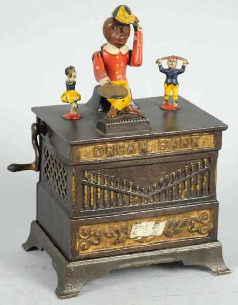 Appraisal: Cast Iron Organ Grinder Mechanical Bank Manufactured by Kyser Rex