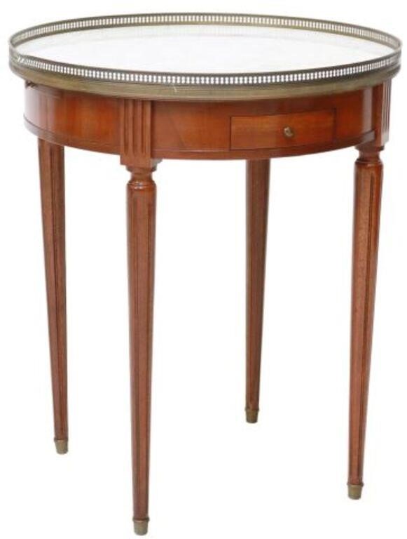 Appraisal: French Louis XVI style bouillotte table th c having pierced