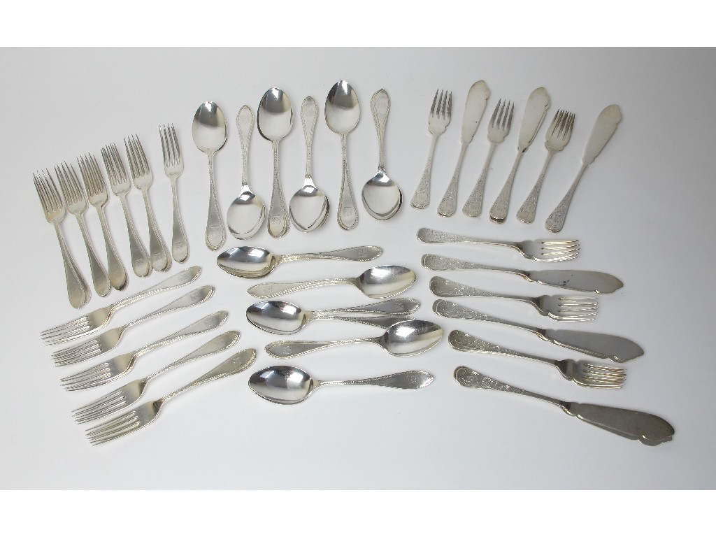 Appraisal: A Victorian part suite of silver cutlery comprising fifteen dinner