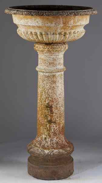 Appraisal: Cast Iron Urn Fountain on Pedestalof two-part form with lobed