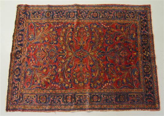 Appraisal: Sarouk Wool Oriental Rug Circa Overall floral motif Edge wear