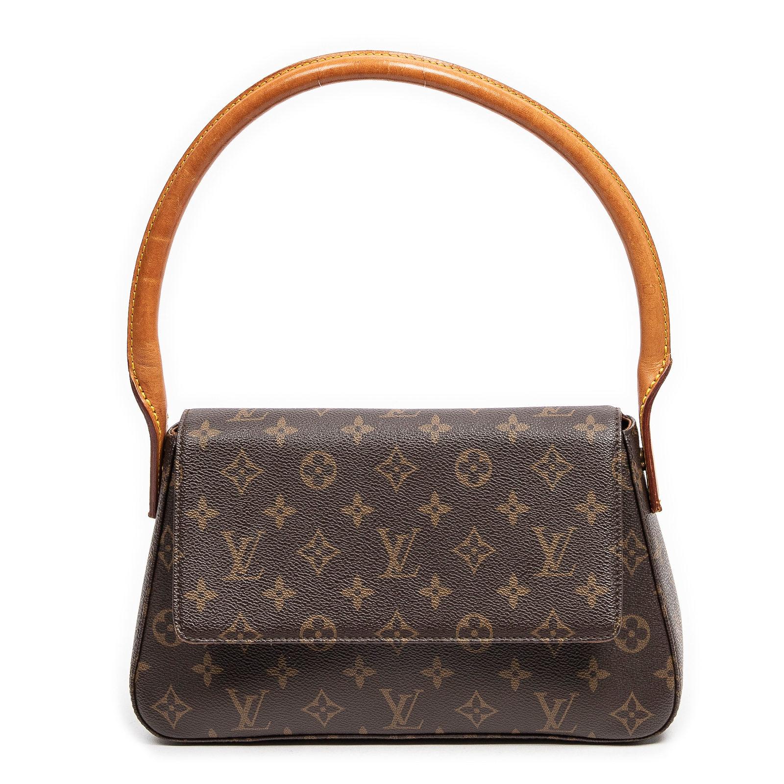 Appraisal: A LOUIS VUITTON MONOGRAM MINI LOOPING A brown and tan