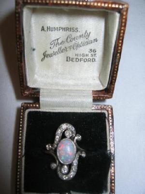 Appraisal: A BELLE EPOQUE OPAL AND DIAMOND DRESS RING the central