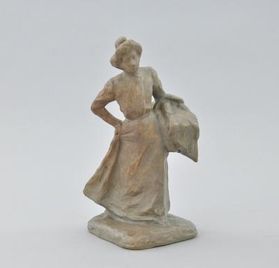 Appraisal: A Mougin Freres Glazed Stoneware Figurine of a Laundress after