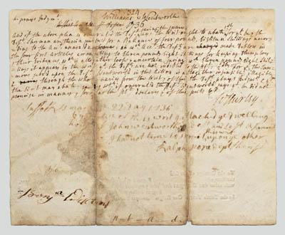 Appraisal: William Shirley signed document partly printed to Sheriff of Suffolk