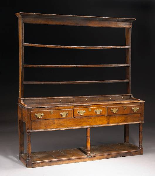 Appraisal: A George III oak dresser last quarter th century In