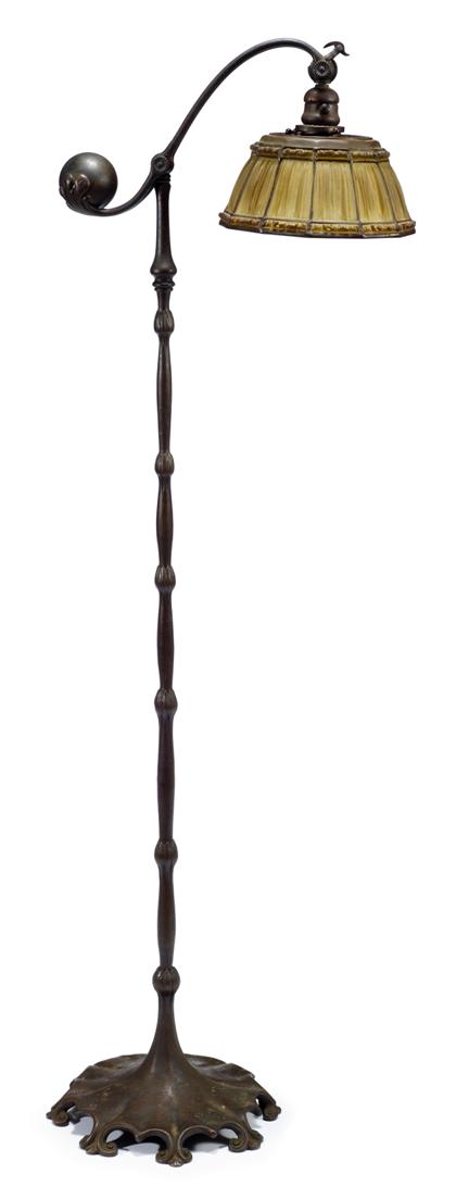 Appraisal: Leaded and stained glass floor lamp tiffany studios new york