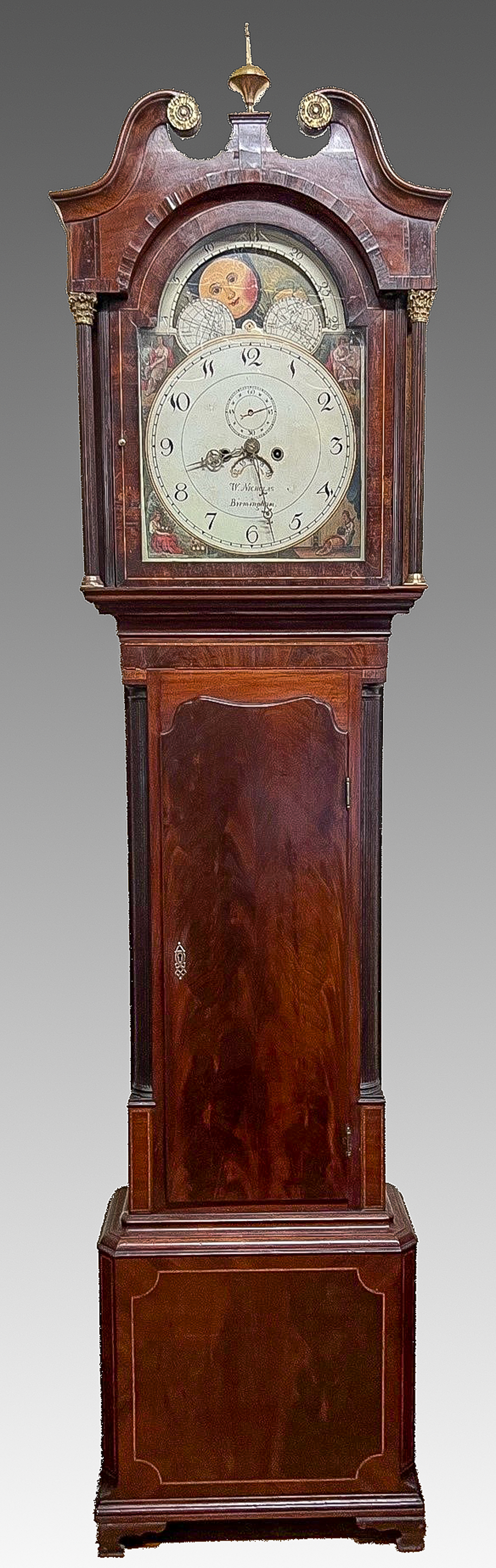 Appraisal: EARLY ENGLISH GRANDFATHER CLOCK Circa long case clock by W