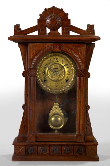 Appraisal: Gilbert Clock Company Connecticut Walnut Mantel Clock third quarter th