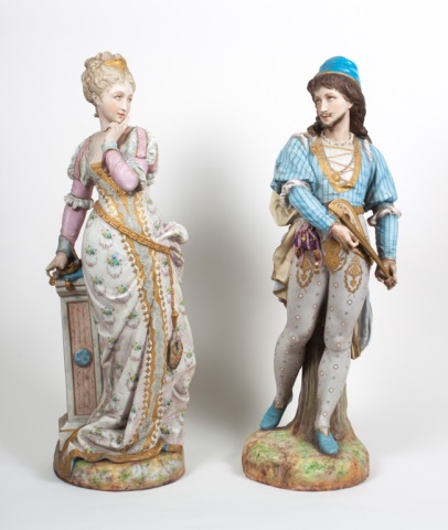 Appraisal: Pair of Vion Baury bisque figures th century modeled as