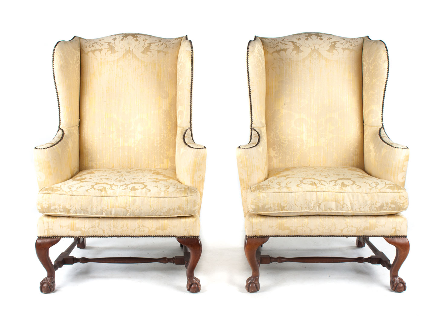 Appraisal: Pair of Baker upholstered armchairs th century in the Massachusetts