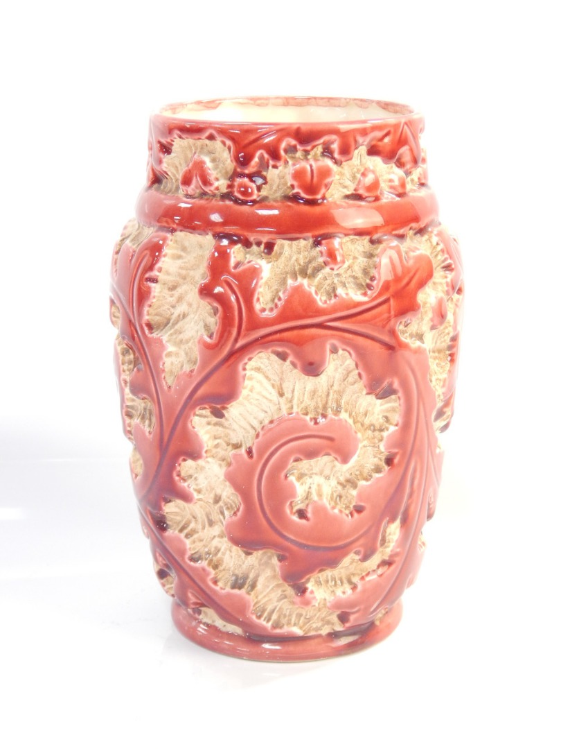 Appraisal: A Beswick coral vase bearing the no to base cm