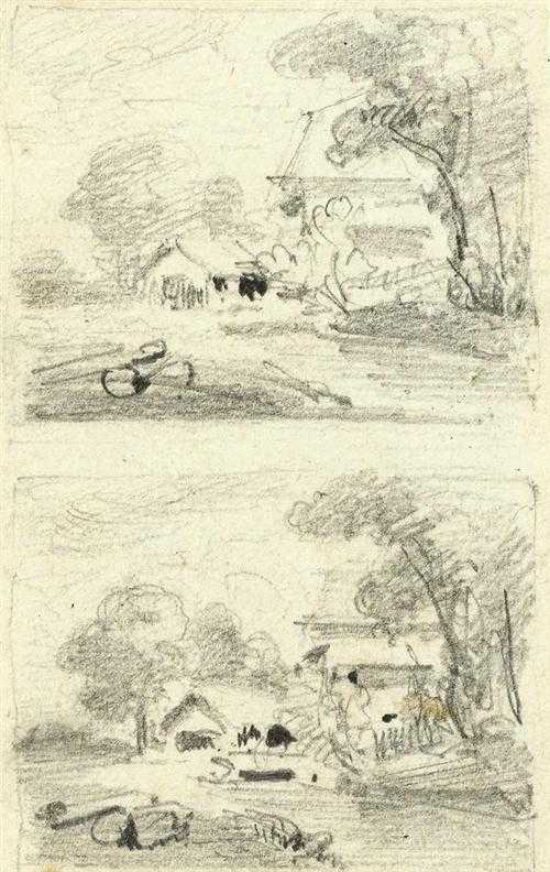 Appraisal: Z ND ROBERT Lucerne Sheet of sketches with two small