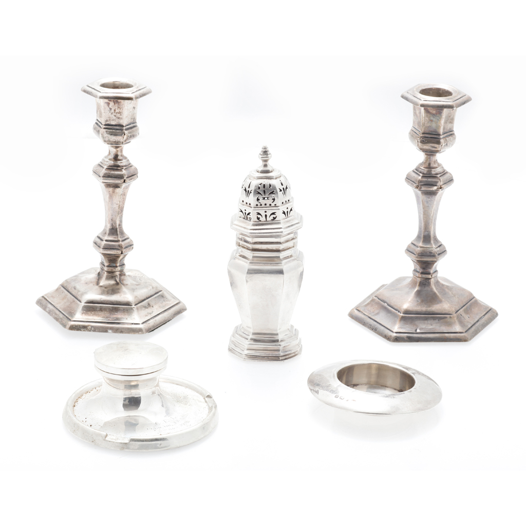 Appraisal: A pair of late Victorian table candlesticks TB London of