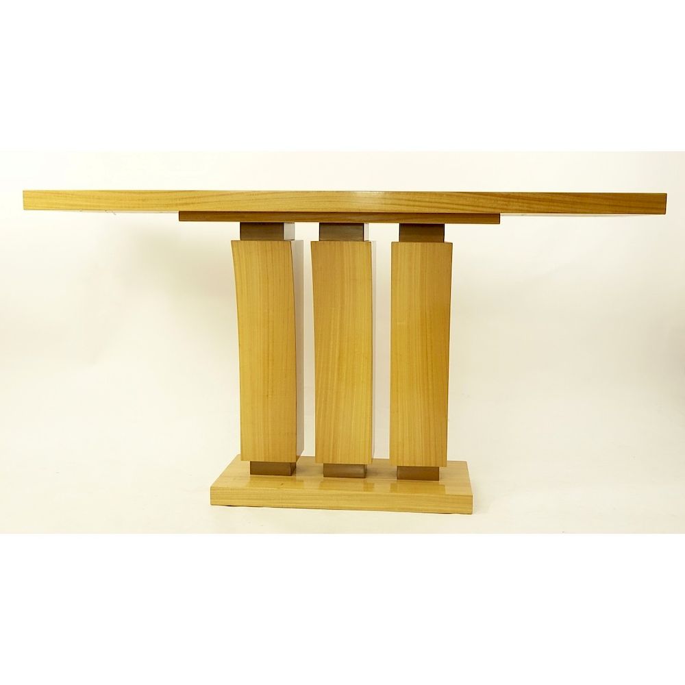 Appraisal: Art Deco Style Satinwood Console Table Modern Art Deco Style