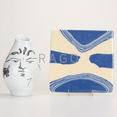 Appraisal: JEAN COCTEAU ROSENTHAL HENRI MATISSE TIFFANY CO Two glazed ceramic